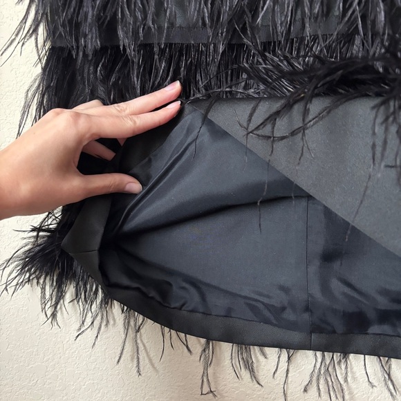 Carolina Herrera Ostrich Feather Elegant LBD Cocktail Party Dress - Picture 12 of 13